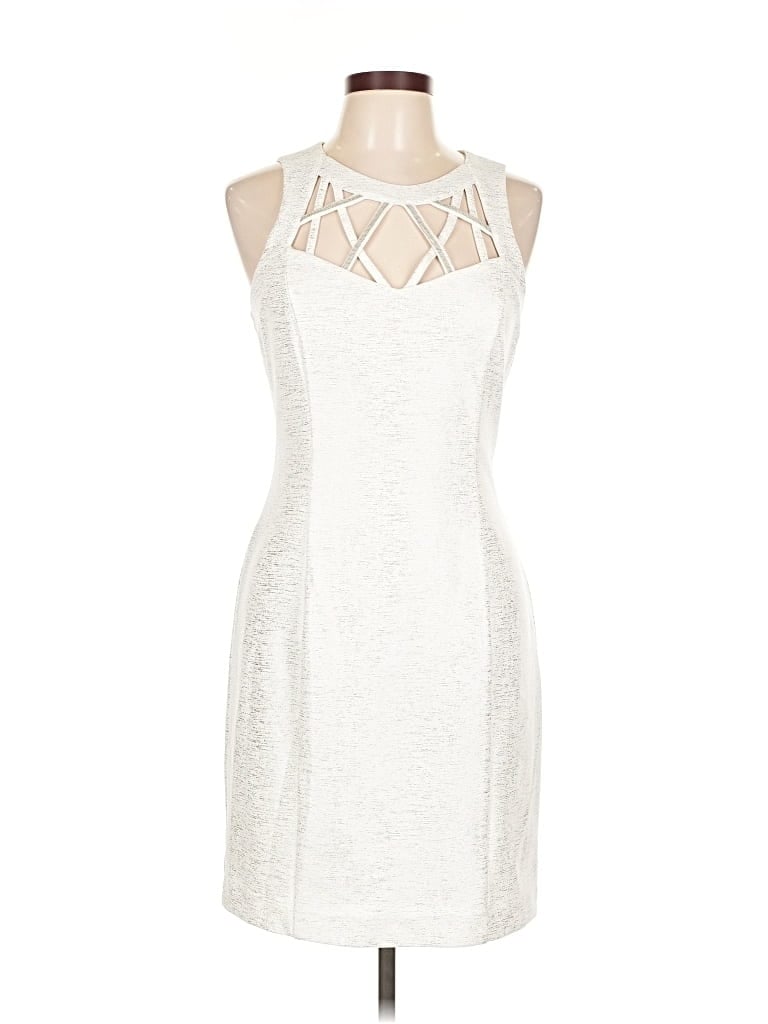 Pre-owned Guess Cocktail Dress In White