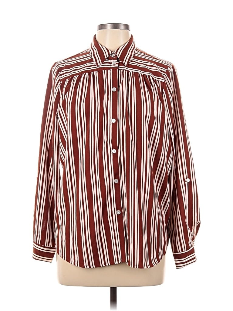 Click to view more detailed imagery on our partner's website Pre-owned Notations Long Sleeve Blouse In Burgundy