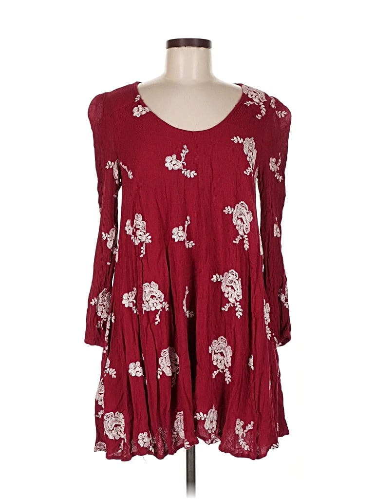 Pre-owned Altar'd State Casual Dress In Burgundy