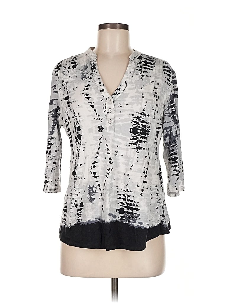 Pre-owned American Rag Cie 3/4 Sleeve Blouse In Silver