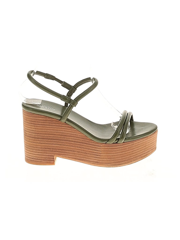 Pre-owned Kate Spade Saturday Wedges In Green