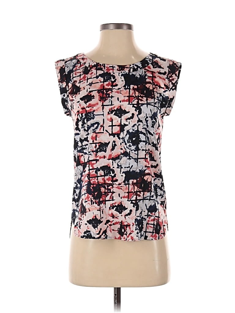 Pre-owned Ann Taylor Factory Short Sleeve Blouse In Pink