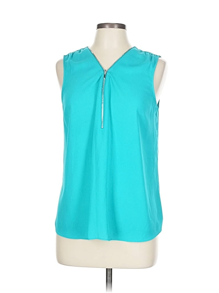 Pre-owned Inc International Concepts Sleeveless Blouse In Blue