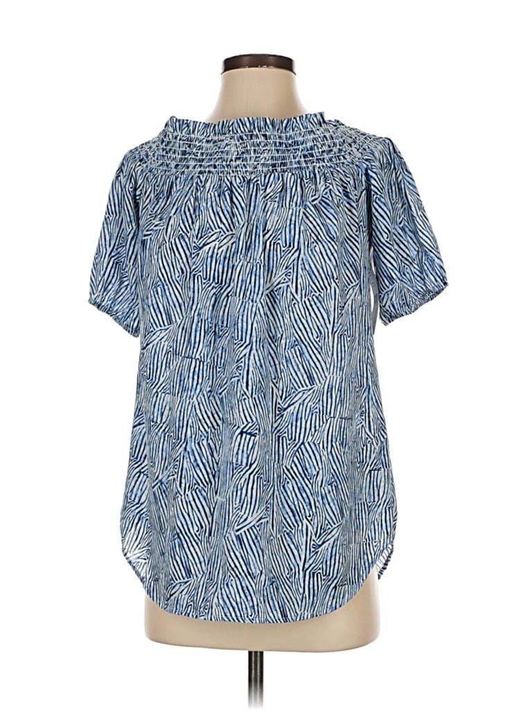 Karen Kane Short Sleeve Blouse In Blue