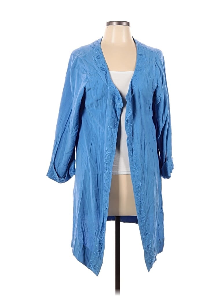 Pre-owned Soft Surroundings Cardigan Sweater In Blue