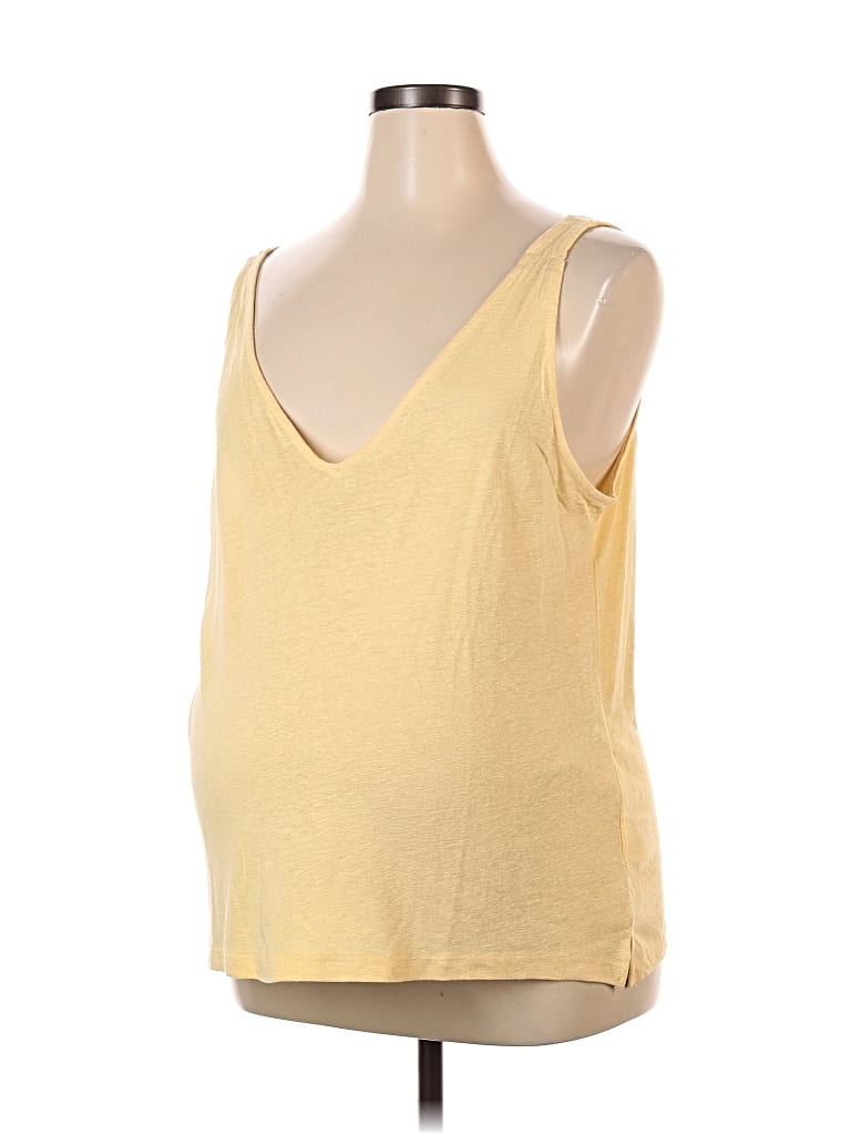 H&M Pre-owned Sleeveless T-shirt In Yellow