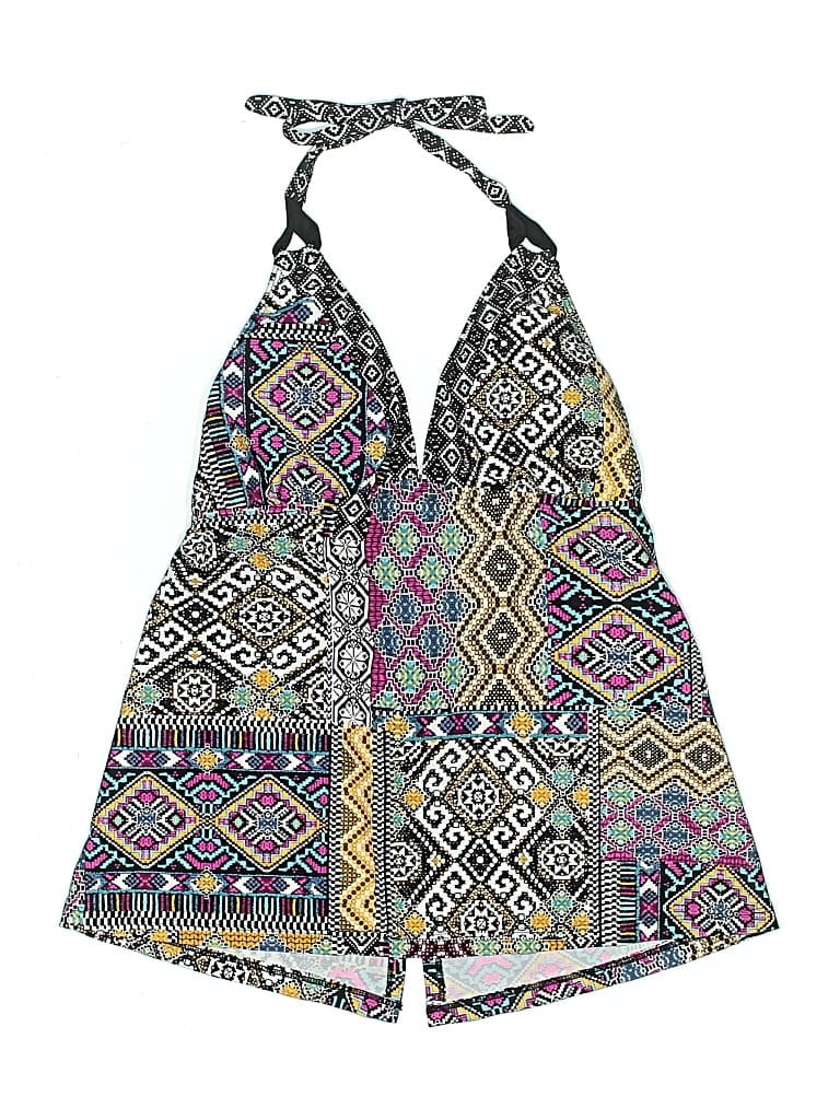 Pre-owned Mossimo Swimsuit Top Gray Print Pattern Swimwear