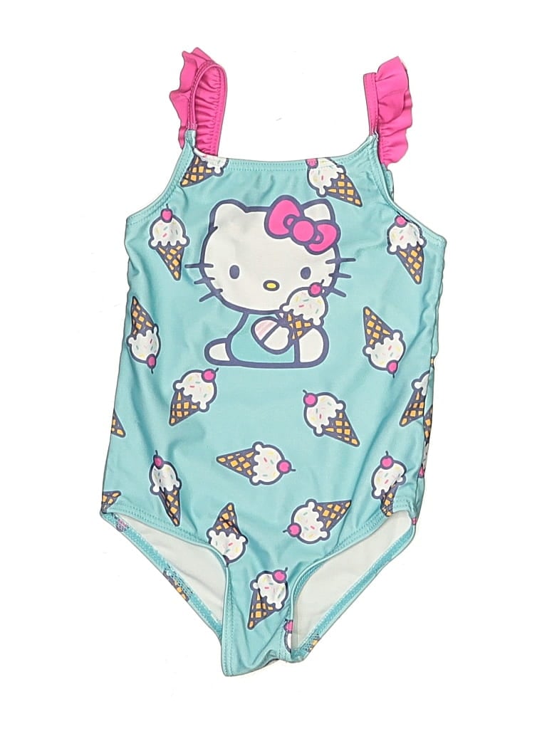 Click to view more detailed imagery on our partner's website Pre-owned Hello Kitty Kids' One Piece Swimsuit In Blue