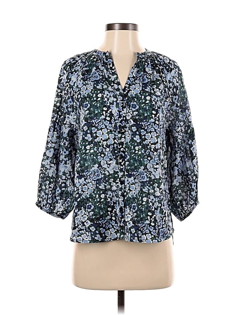 Pre-owned Apiece Apart 3/4 Sleeve Blouse In Blue