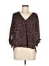 West Kei 100% Polyester Brown 3/4 Sleeve Blouse Size M - photo 1