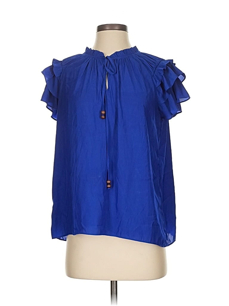 Click to view more detailed imagery on our partner's website Pre-owned Rose + Olive Short Sleeve Blouse In Blue