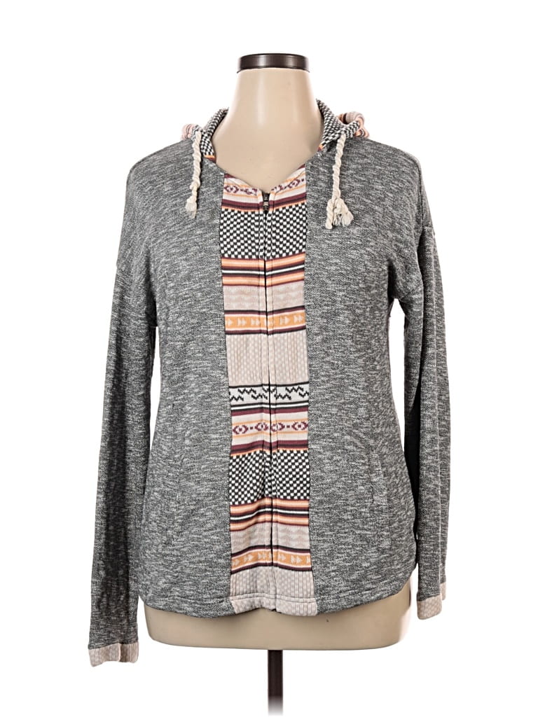 ROXY Pre-owned Zip Up Hoodie In Gray