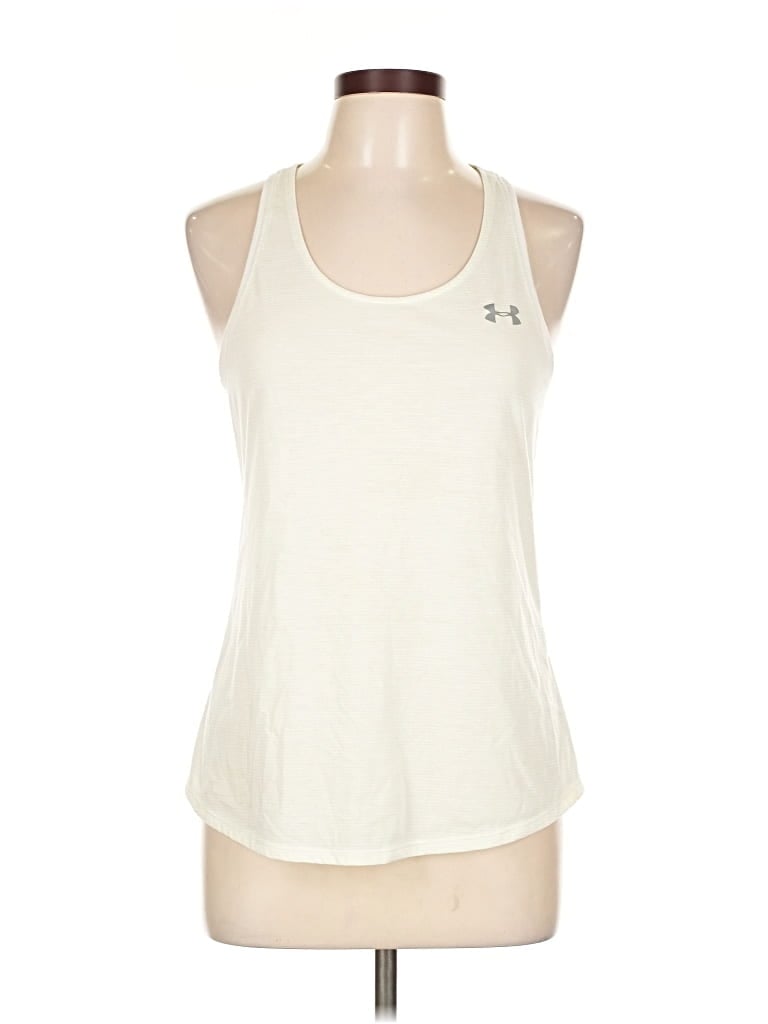 Click to view more detailed imagery on our partner's website Pre-owned Under Armour Tank Top Ivory Halter Neckline Tops In White