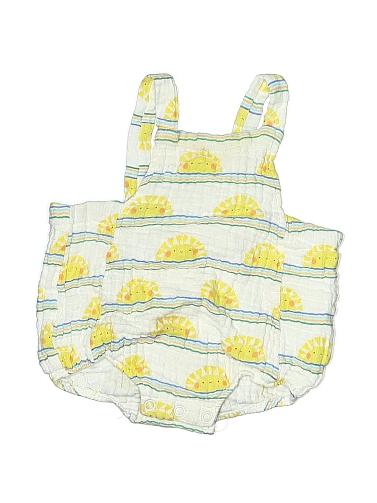 Pre-owned Angel Dear Babies' Short Sleeve Onesie In Yellow