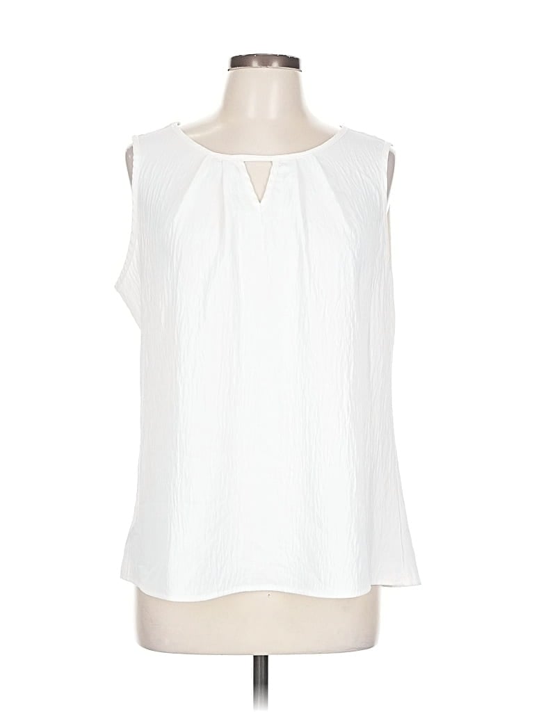 Pre-owned Blooming Jelly Sleeveless Blouse In White