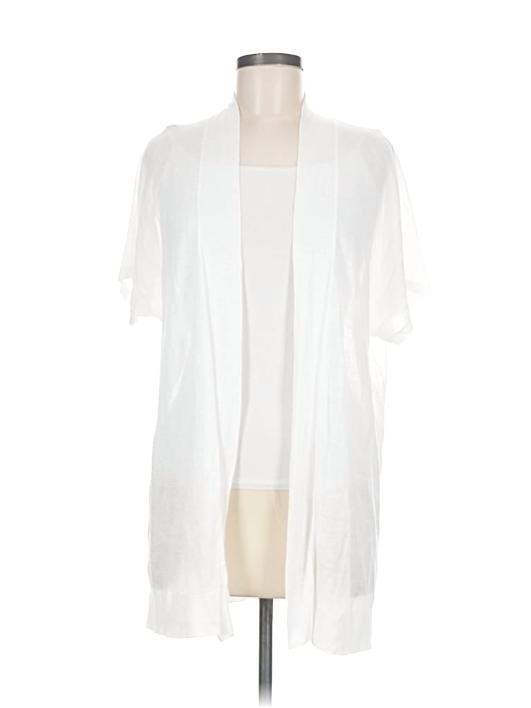 Pre-owned Ann Taylor Loft Cardigan Sweater In White