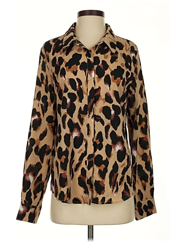 Pre-owned Grey Lab Los Angeles Long Sleeve Button Down Shirt In Brown