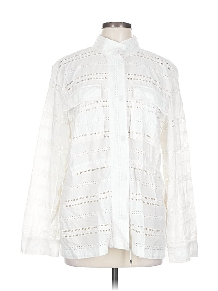 Pre-owned Gap Long Sleeve Blouse In White