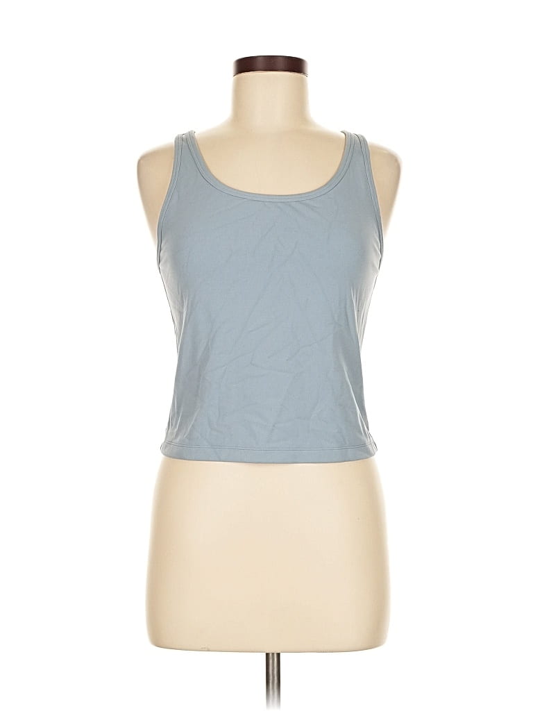 Pre-owned Crz Yoga Tank Top Blue Halter Neckline Tops