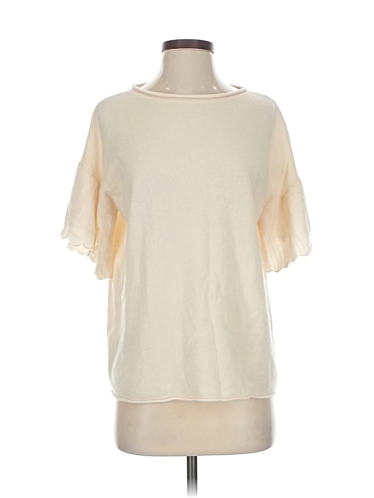 Pre-owned Saks Fifth Avenue Cashmere Pullover Sweater In White