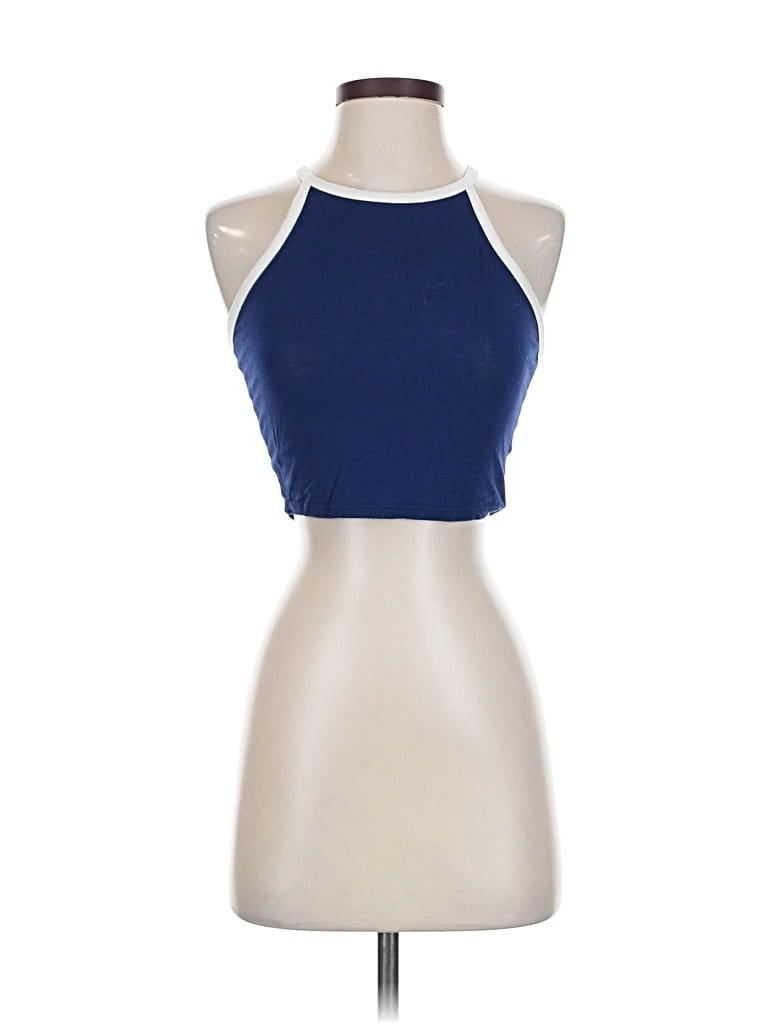 Pre-owned Lulus Tank Top Blue Halter Neckline Tops