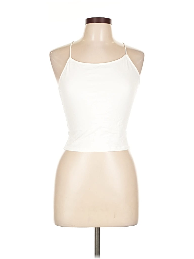 Click to view more detailed imagery on our partner's website Pre-owned American Eagle Outfitters Tank Top Ivory Halter Neckline Tops In White