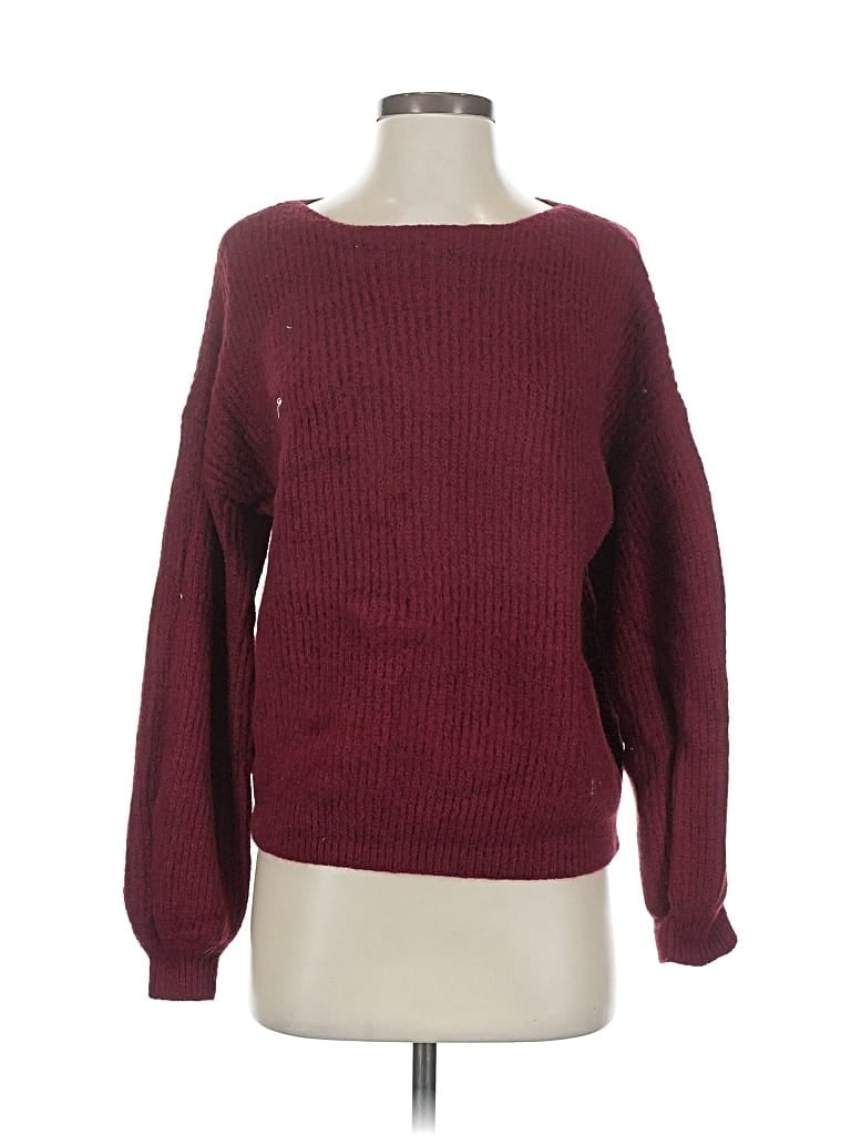 Pre-owned Pink Lily Pullover Sweater In Burgundy