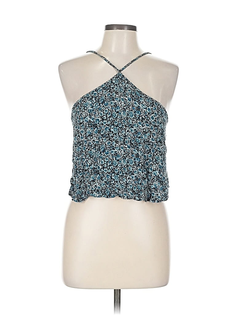 Click to view more detailed imagery on our partner's website Pre-owned American Eagle Outfitters Tank Top Blue Halter Neckline Tops