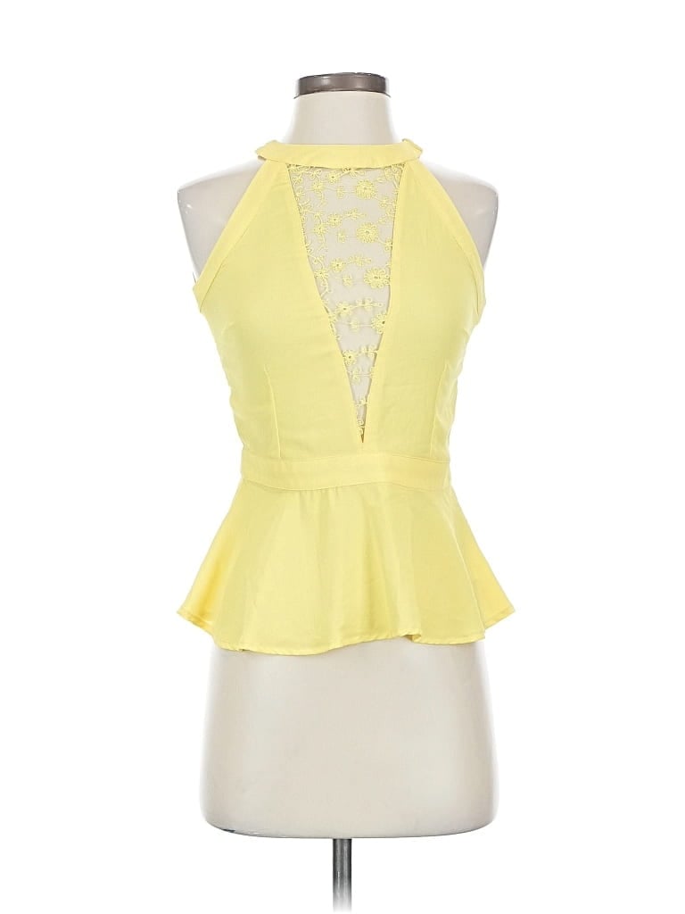 Click to view more detailed imagery on our partner's website Pre-owned Mustard Seed Sleeveless Blouse In Yellow