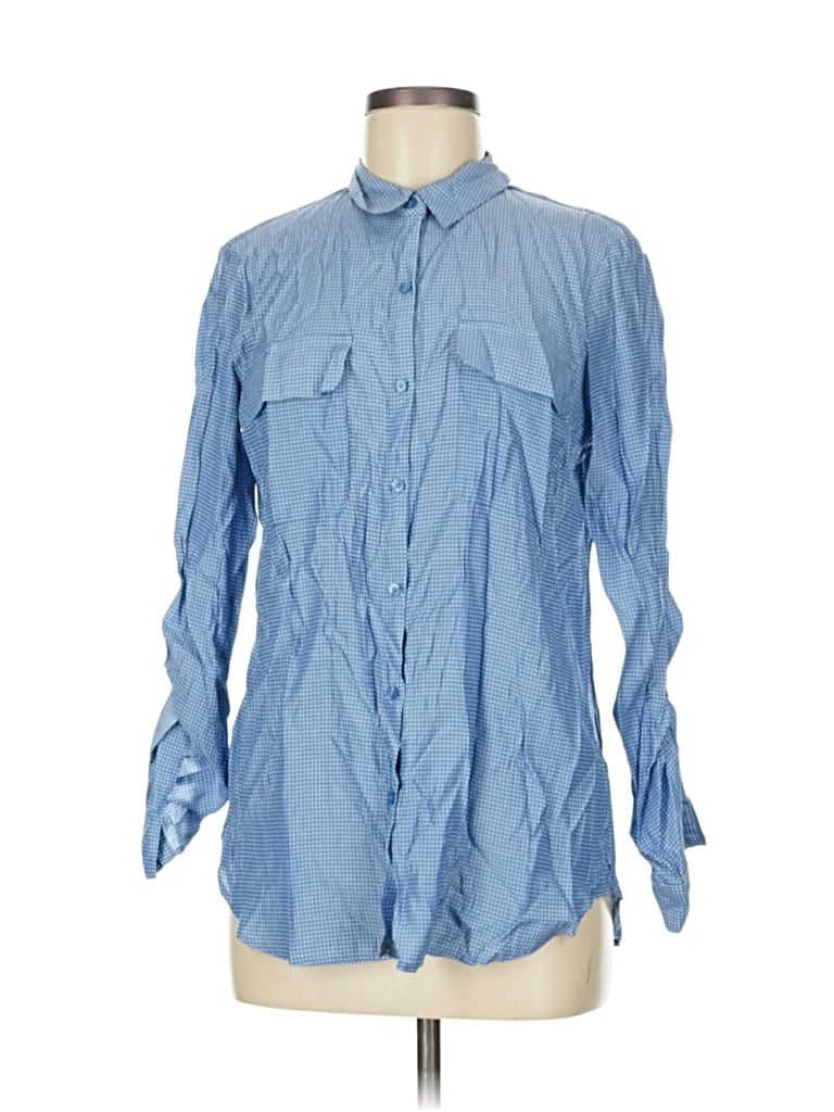 Pre-owned Express Outlet 3/4 Sleeve Blouse In Blue
