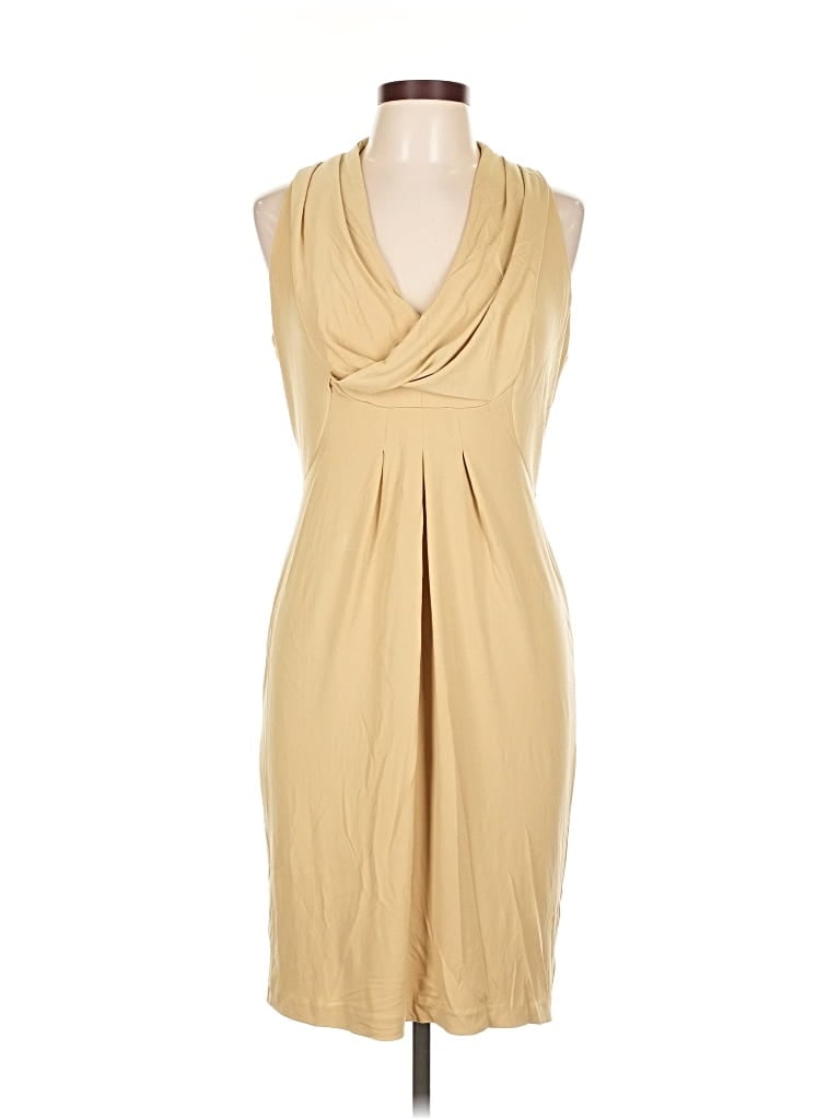Pre-owned Donna Ricco Cocktail Dress In Tan