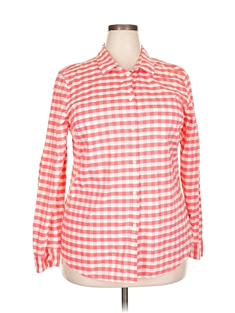 Pre-owned Jaclyn Smith Long Sleeve Button Down Shirt In Pink