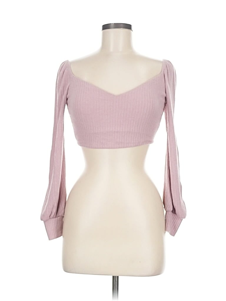 Pre-owned Fashion Nova 3/4 Sleeve Top Pink Sweetheart Neckline Tops