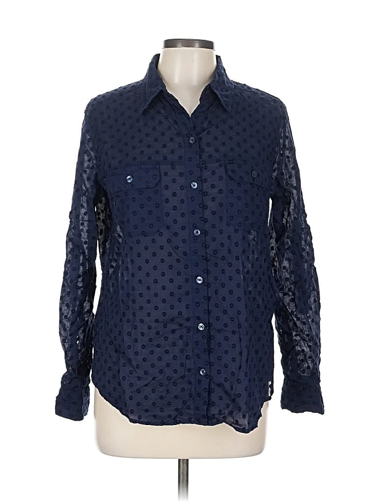 Click to view more detailed imagery on our partner's website Pre-owned New York And Company Long Sleeve Button Down Shirt In Blue