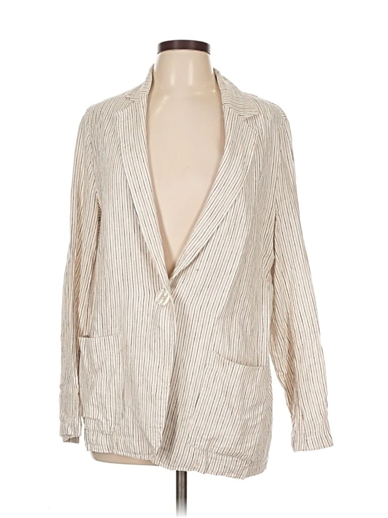 Pre-owned Max Studio Blazer Jacket In Gold