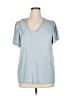 Cupio Blue Short Sleeve Top Size 1X - photo 1
