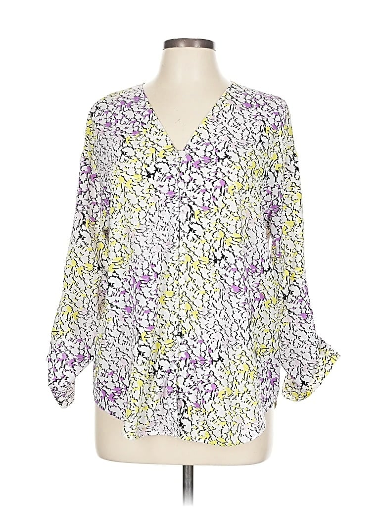 Pre-owned Liz Claiborne 3/4 Sleeve Blouse In Yellow