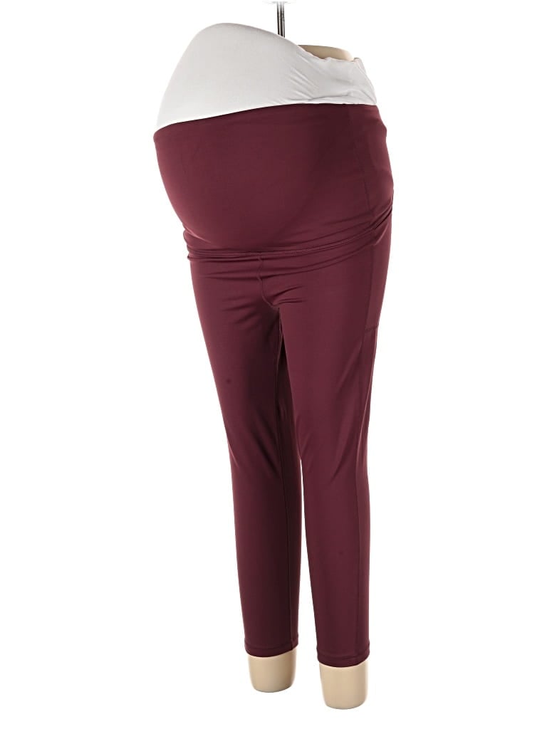 Pre-owned Senita Athletics Active Pants In Burgundy