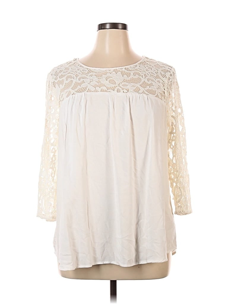 Pre-owned Old Navy 3/4 Sleeve Blouse In White