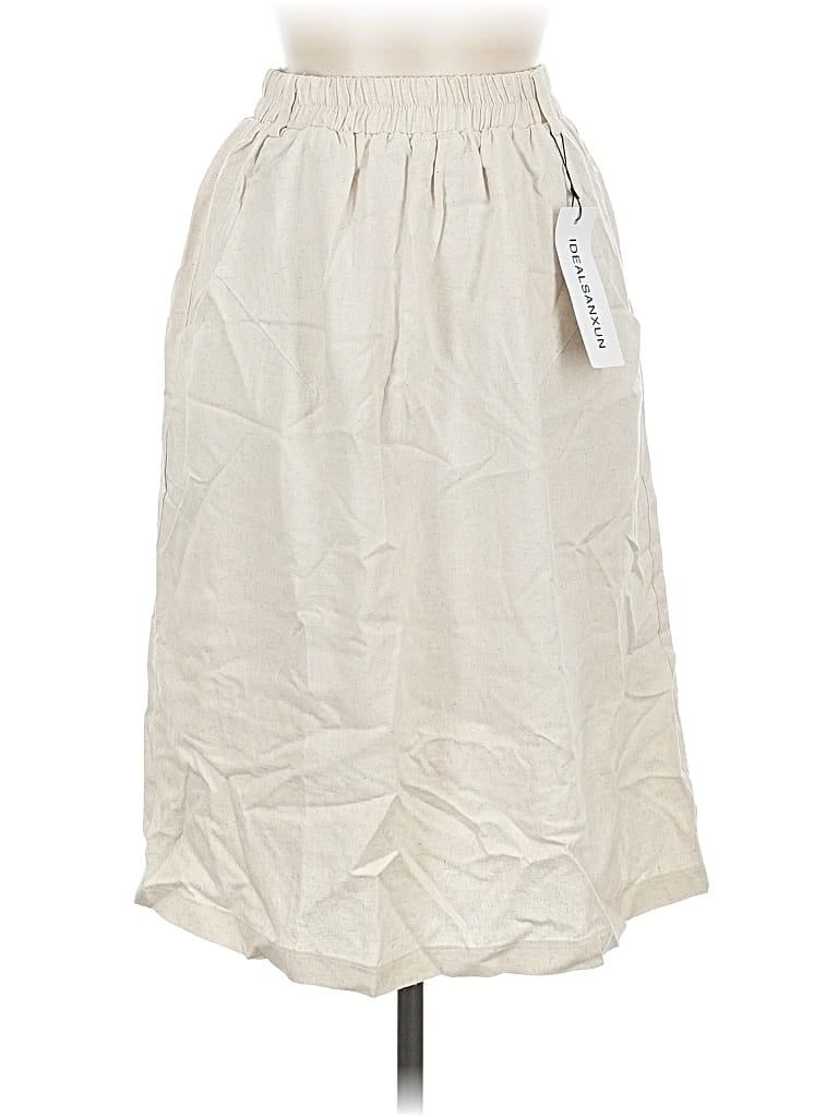 Idealsanxun Casual Skirt In White