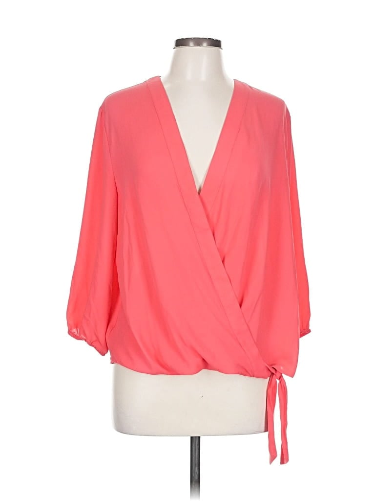 Pre-owned Soho Jeans New York & Company 3/4 Sleeve Blouse In Pink