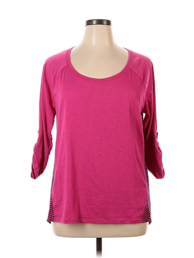 Pre-owned Sonoma Life + Style 3/4 Sleeve Top Pink Scoop Neck Tops