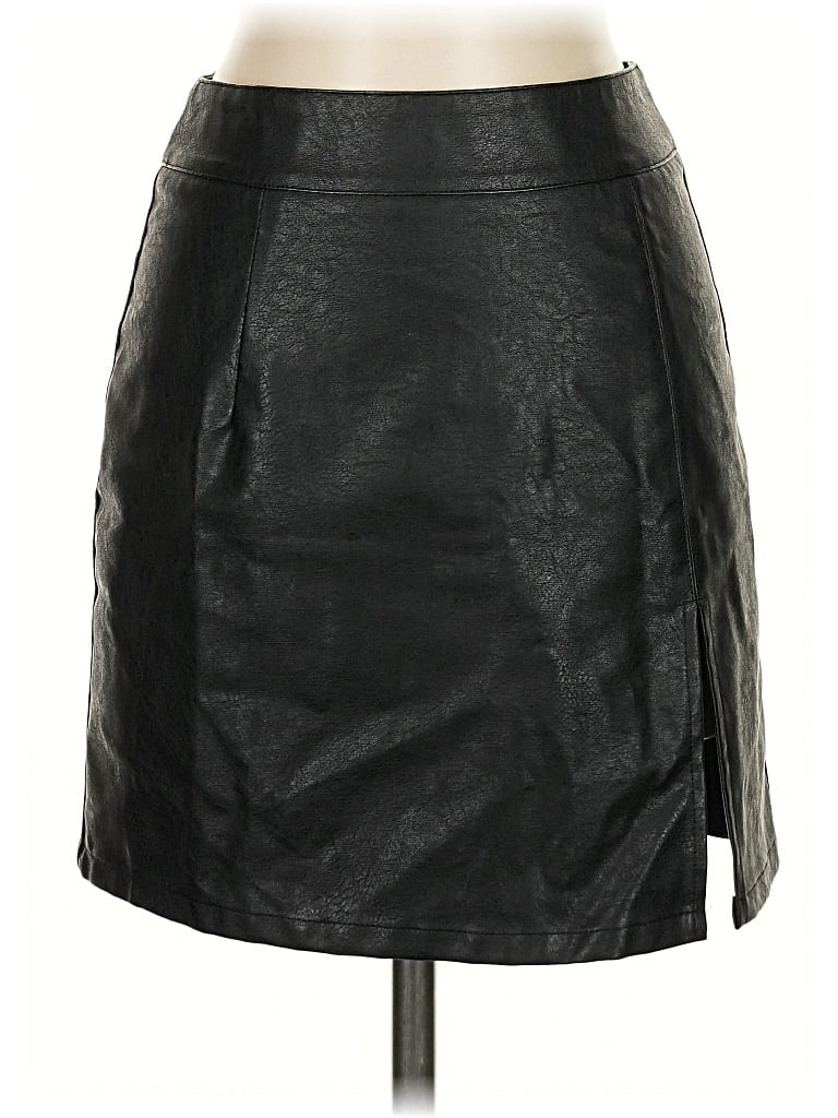Pre-owned Lioness Faux Leather Skirt In Black