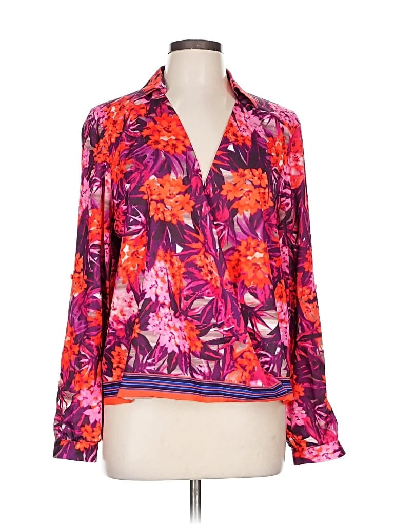 Pre-owned Gianni Bini Long Sleeve Blouse In Purple