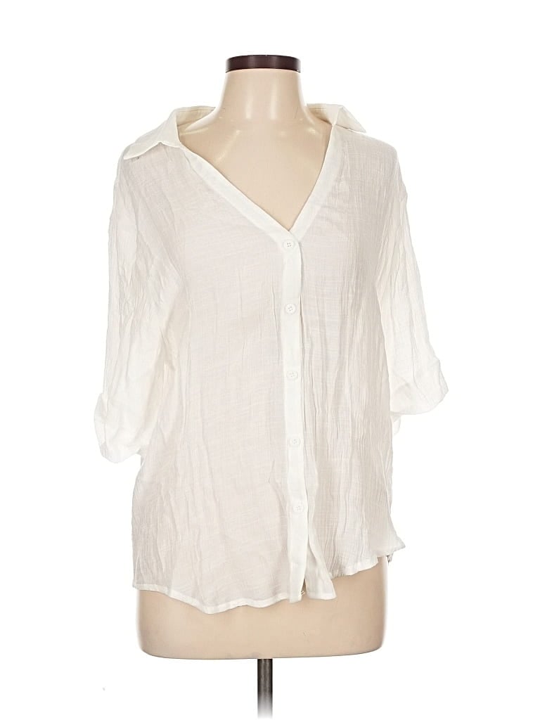 Click to view more detailed imagery on our partner's website Pre-owned Unbranded 3/4 Sleeve Blouse In White