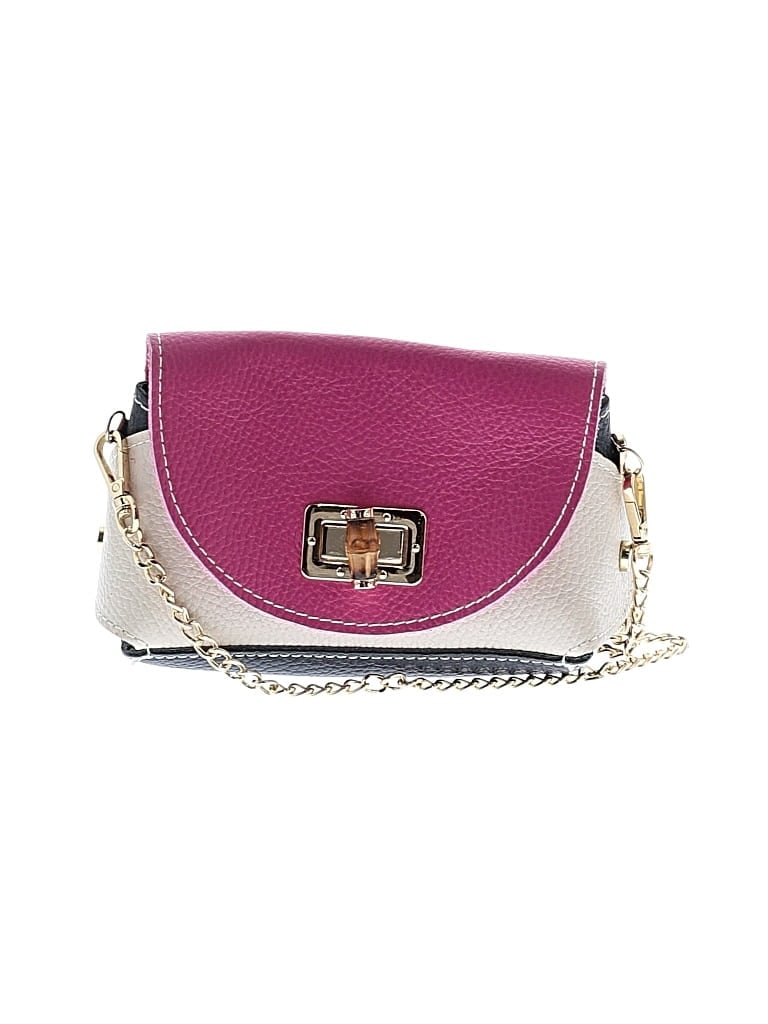 Pre-owned Vera Pelle Leather Crossbody Bag In Pink