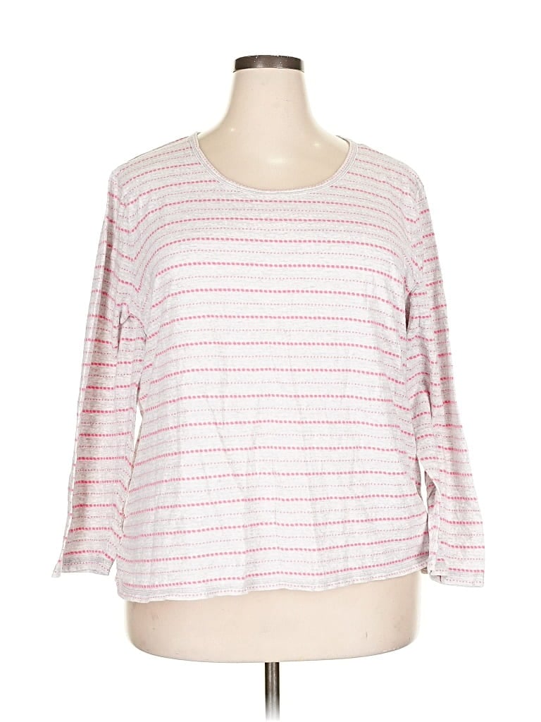 Pre-owned T By Talbots 3/4 Sleeve T-shirt In Gray