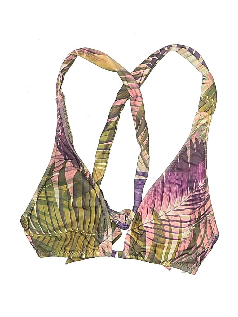 Pre-owned Shade & Shore Swimsuit Top Purple Print Pattern Swimwear