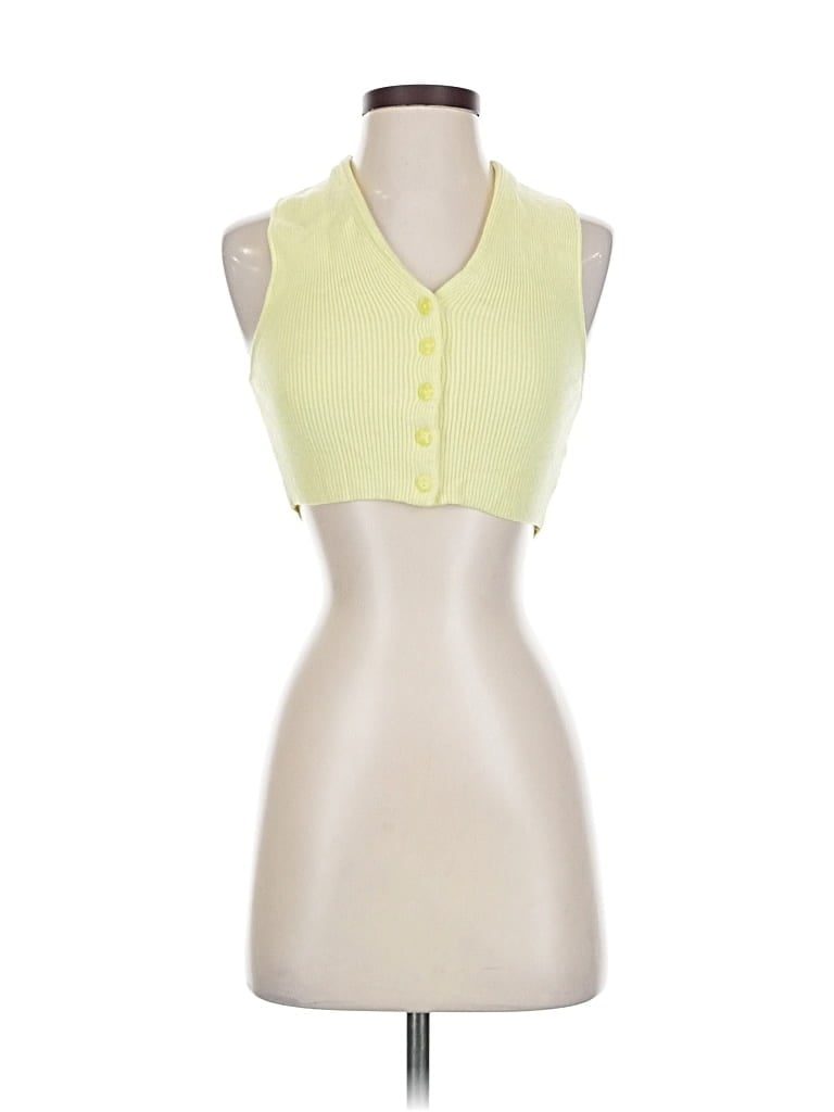 Pre-owned Bdg Sleeveless Button Down Shirt In Yellow