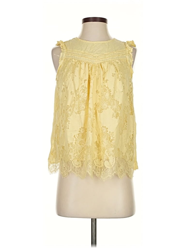COCO + JAIMESON Pre-owned Sleeveless Blouse In Yellow